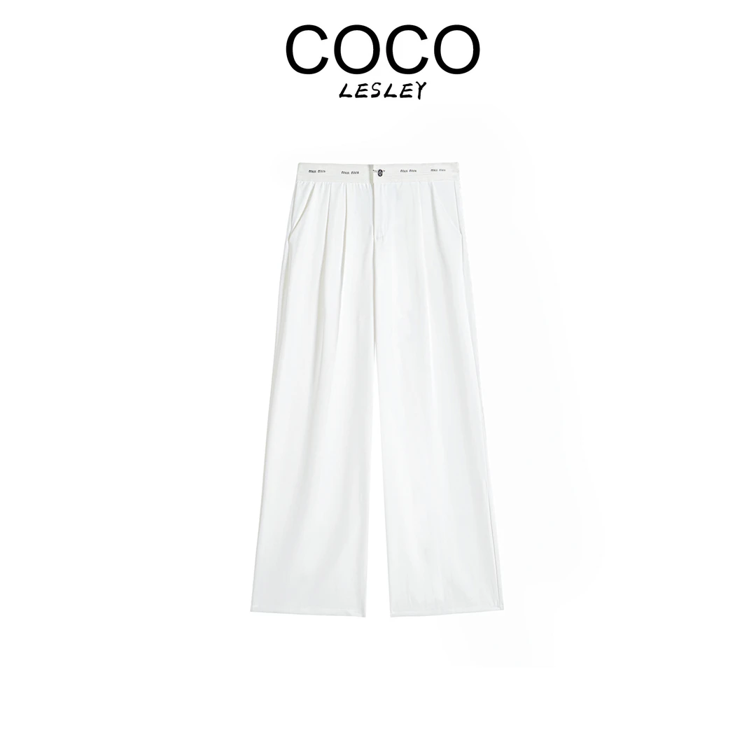 【COCO LESLEY】时尚轻奢拼接松紧腰头休闲裤88839