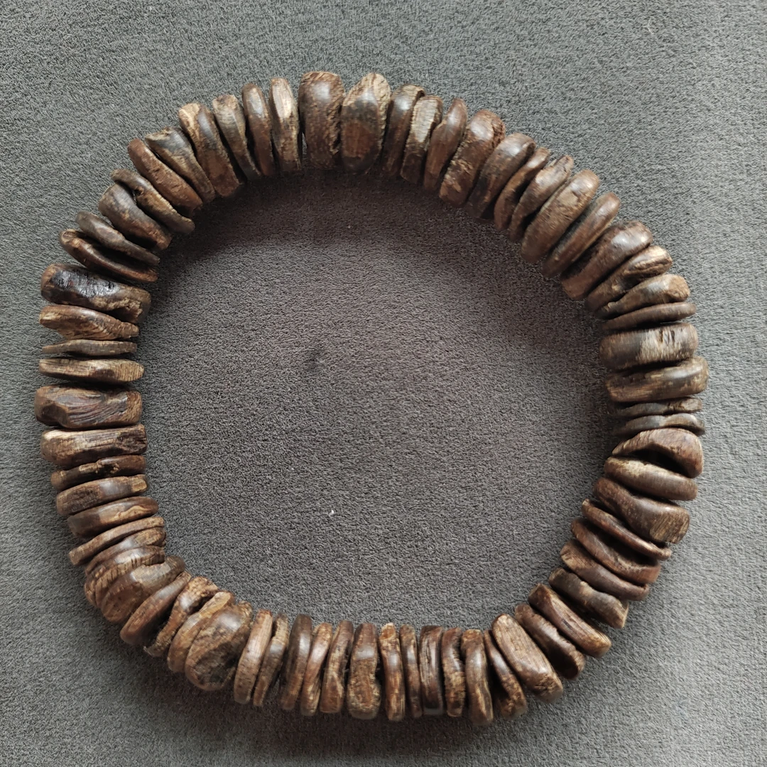 沉香加里曼丹碳化软油沉水沉香手串C821片珠单圈（12.7）多样性发1