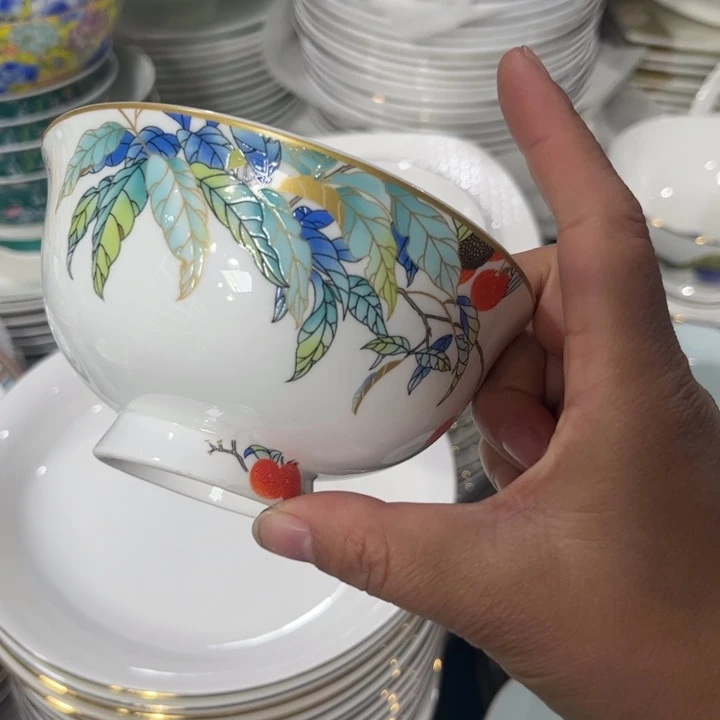 瓷片荔枝高脚腕十个高