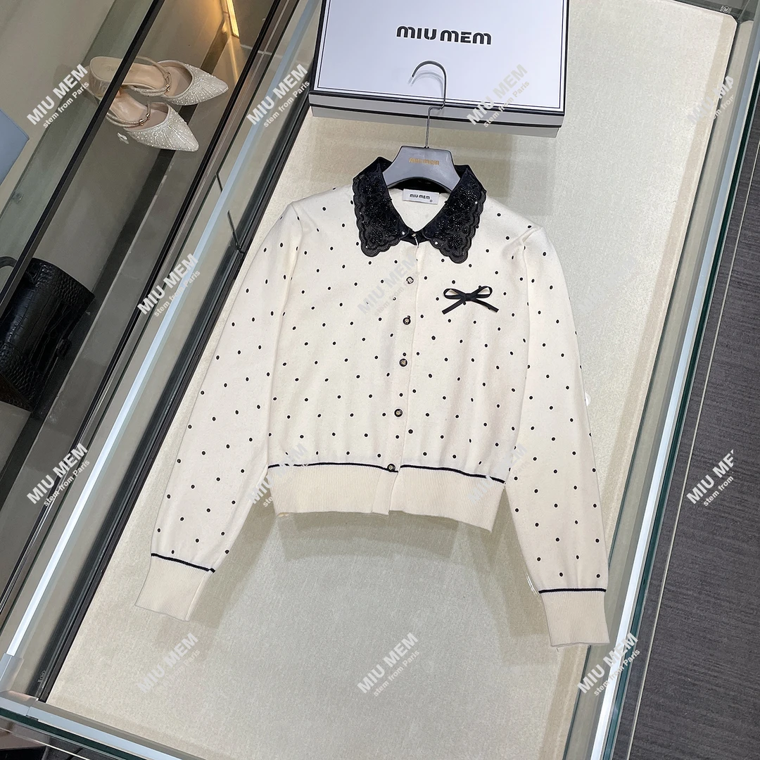 【安妮老板】MIUMEM2025温柔系气质针织千金长袖针织上衣DY5301