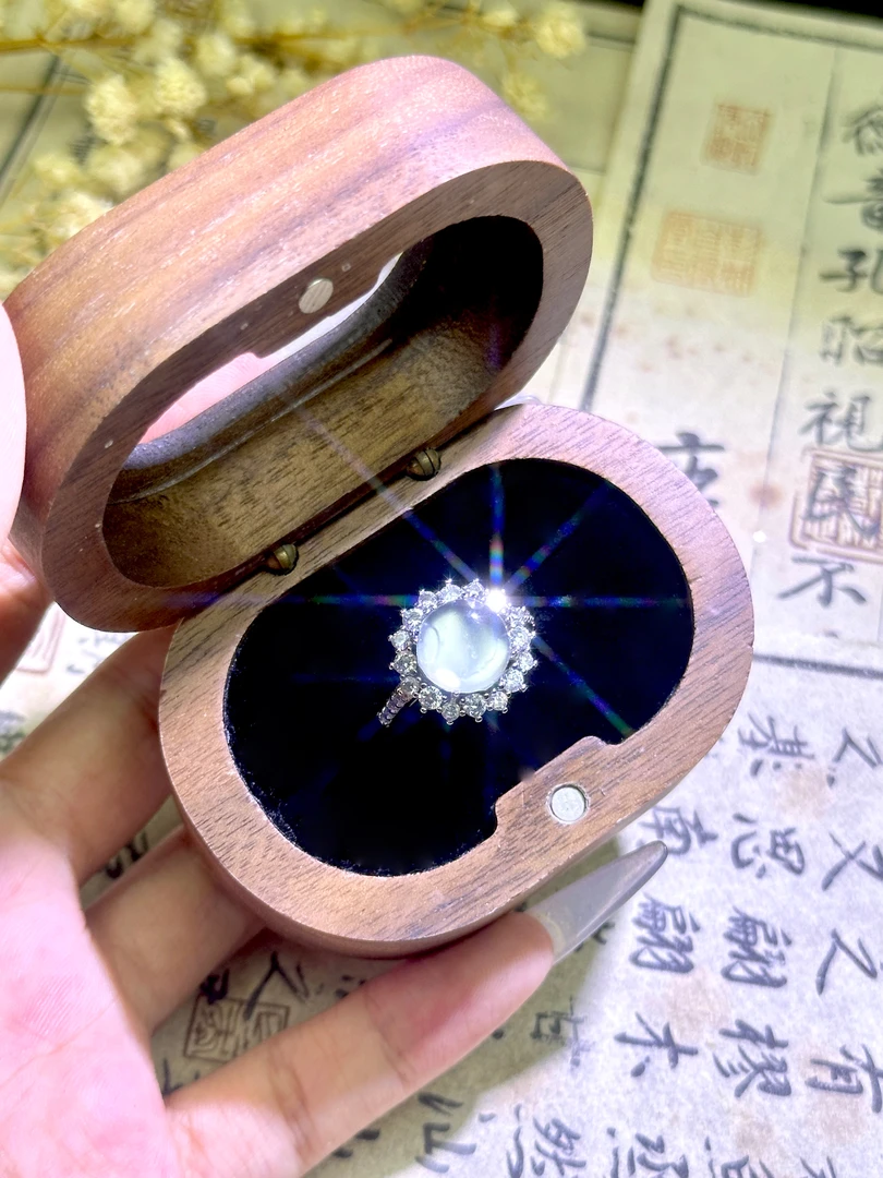 高冰白冰满天星鸽子蛋活口可调节戒指~多样性发货