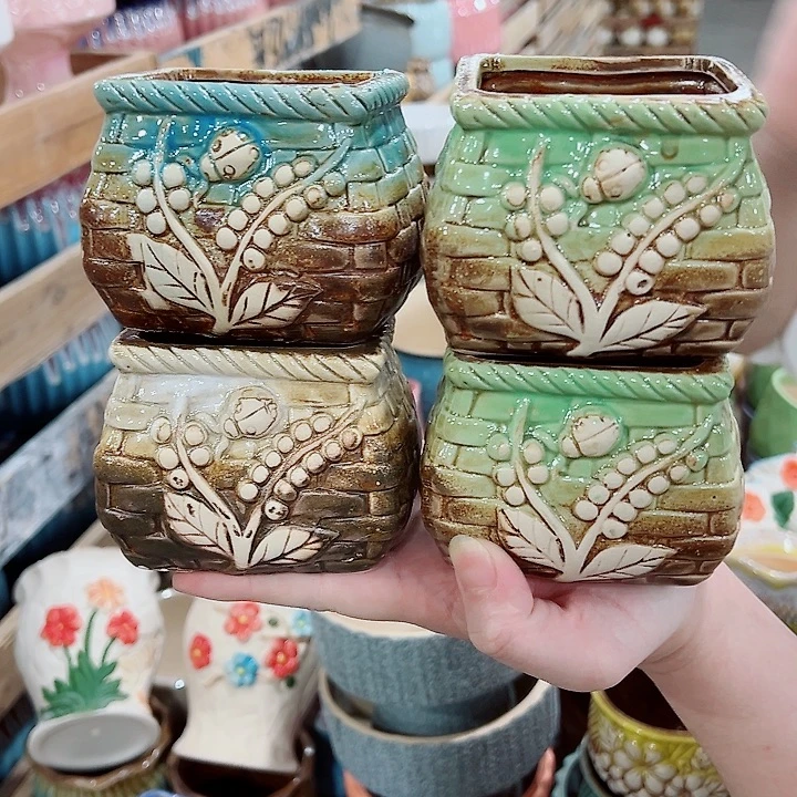 有孔，凑单福利满10元发货陶瓷多肉花盆！