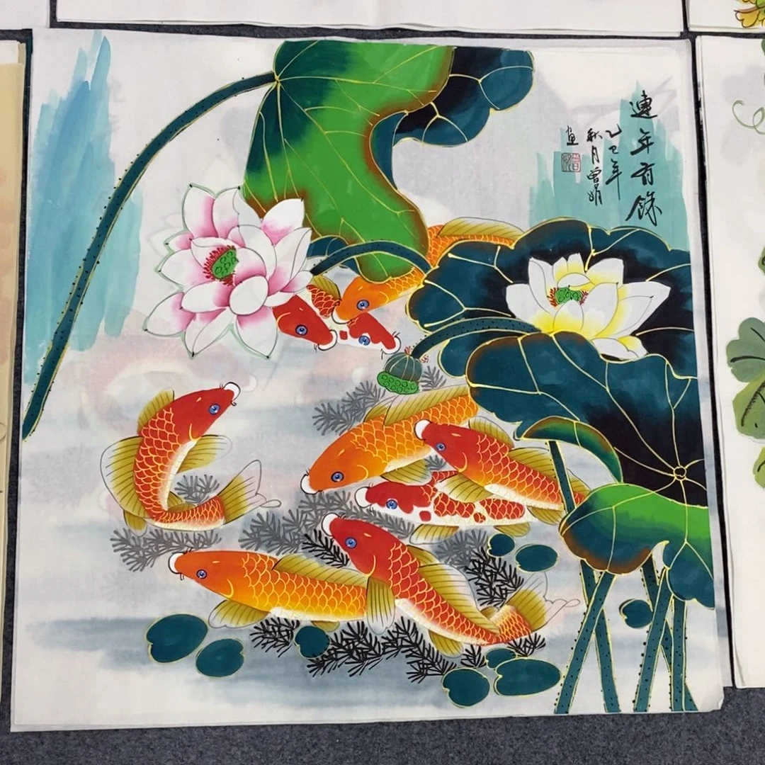 国画尺寸70✖️70精品斗方手绘画