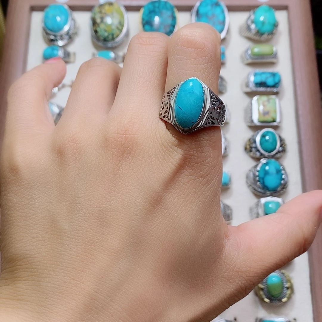 绿松石银S925镶嵌颈饰