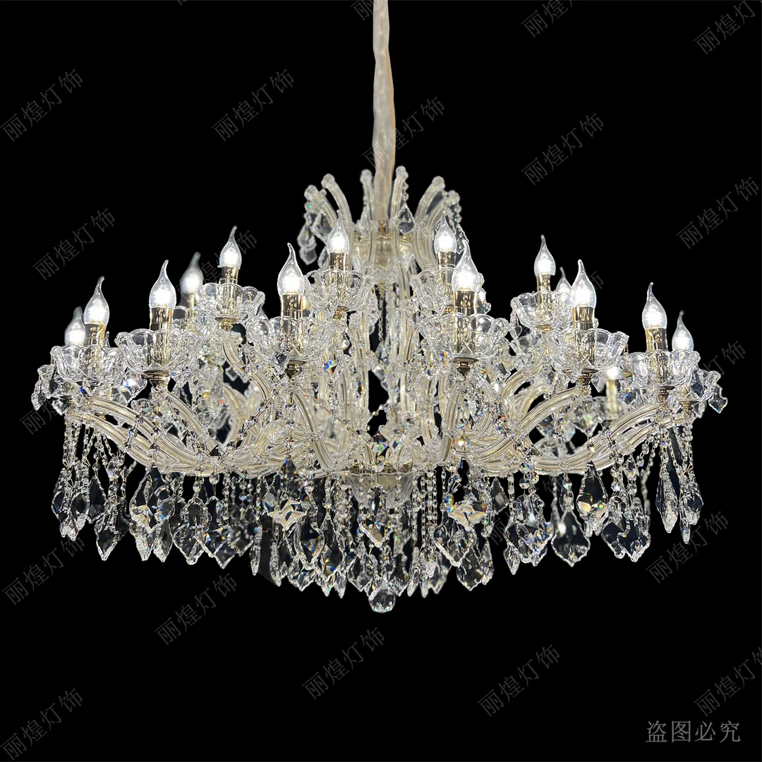 【丽煌灯饰】高端时尚法式轻奢客餐厅大厅水晶灯饰