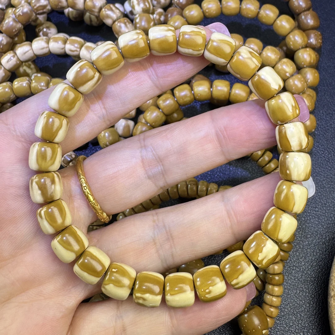 8+三花纯实心西瓜纹老型紫金鼠手串男女文玩饰品