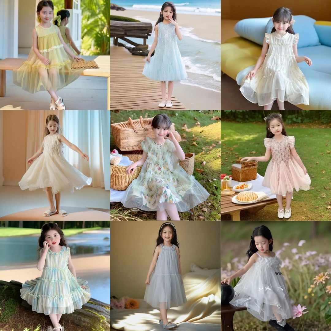 4号链接【401-439】女童夏季连衣裙纱裙公主裙【上选编码下选尺码】
