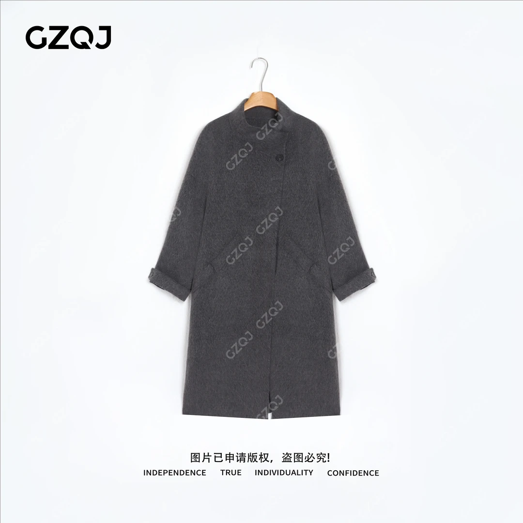 老琴私服【卢浮宫大衣】苏力羊驼毛中长款毛呢外套大衣女冬款8134
