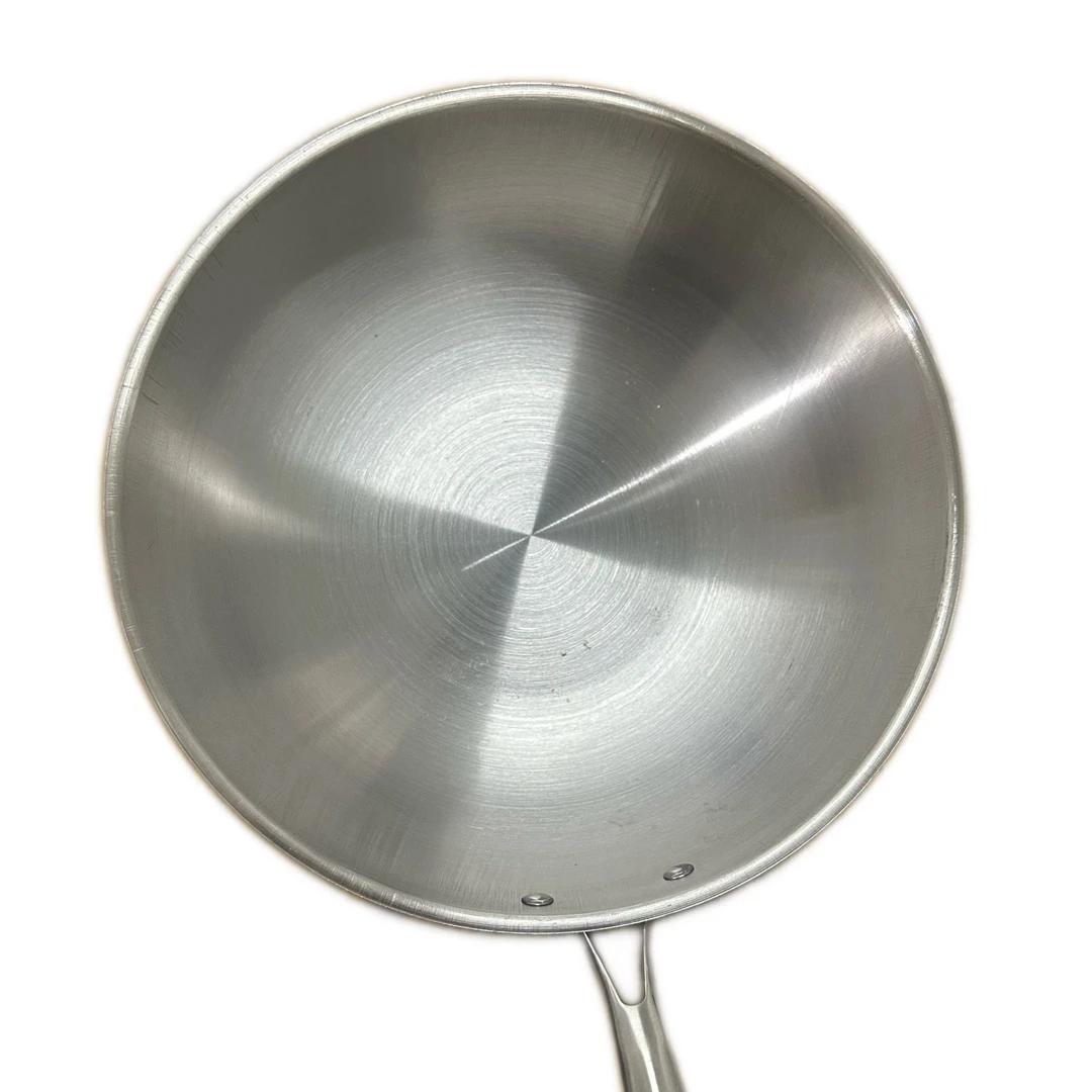 三宝爸甄选不锈钢平底炒锅