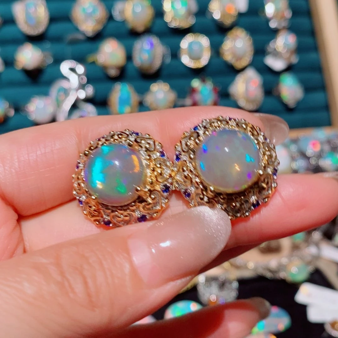 欧泊欧泊耳饰银S925镶嵌