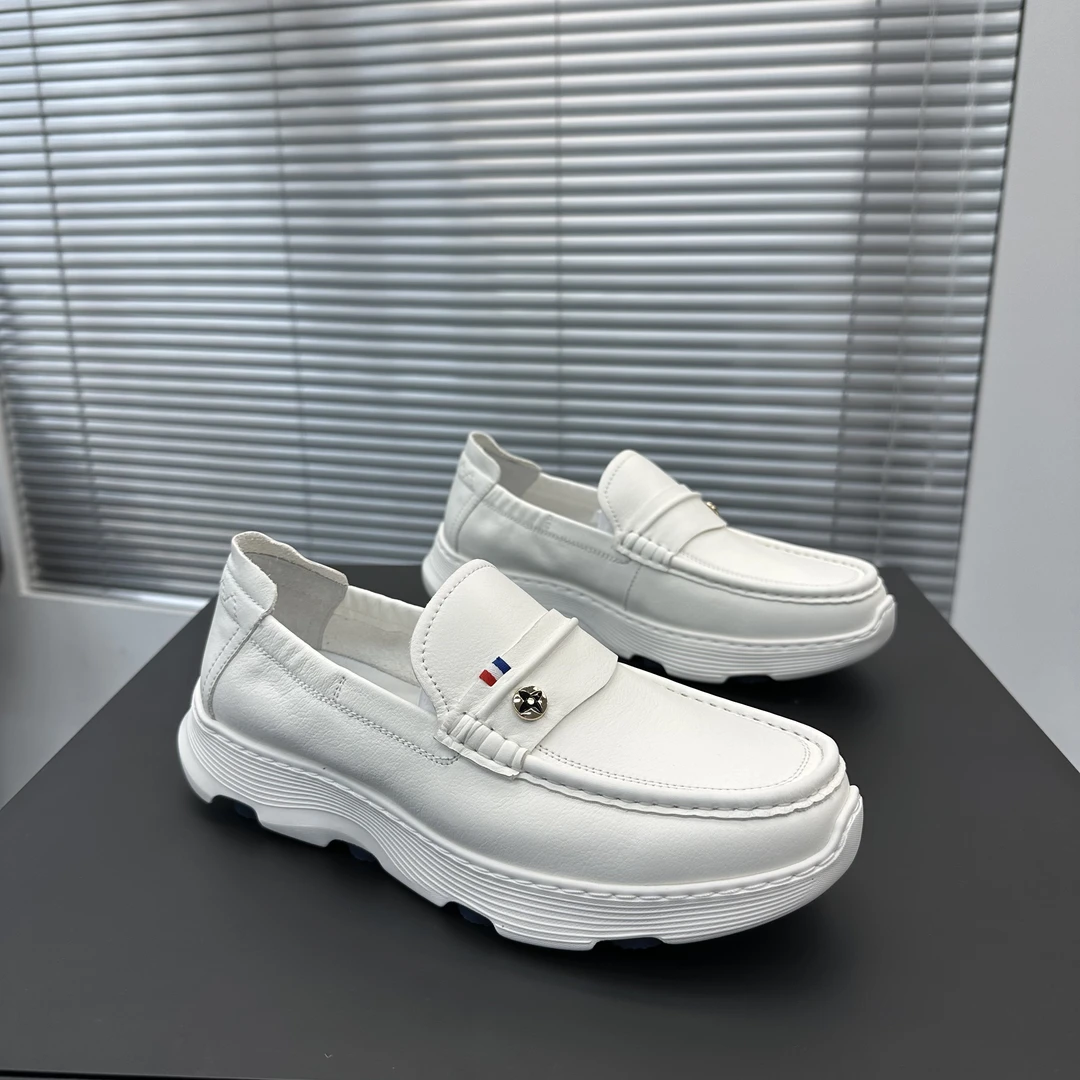 2025新款乐福鞋厚底透气男软底士豆豆鞋休闲皮鞋懒人一脚蹬男鞋子