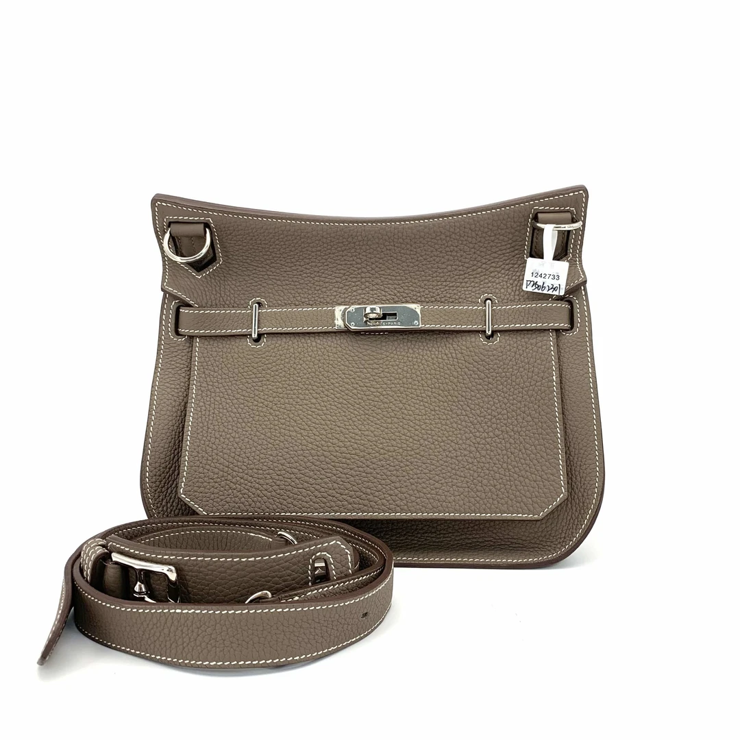 99新 Hermes/爱马仕 经典大象灰全皮吉普赛28斜挎包 尺28/22 单肩