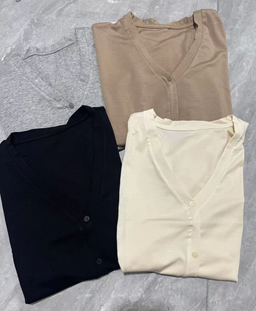 【550v领短袖】女士天丝短袖