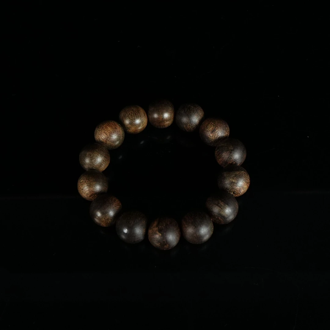 B302 越南芽庄沉香熟结奇楠85分沉手串1.64cm  28.5g