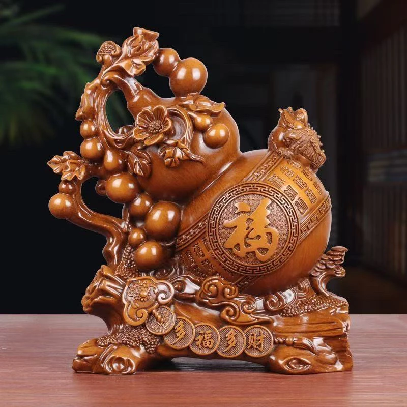多福多财金蟾葫芦客厅玄关装饰品乔迁开业送礼摆件佳品