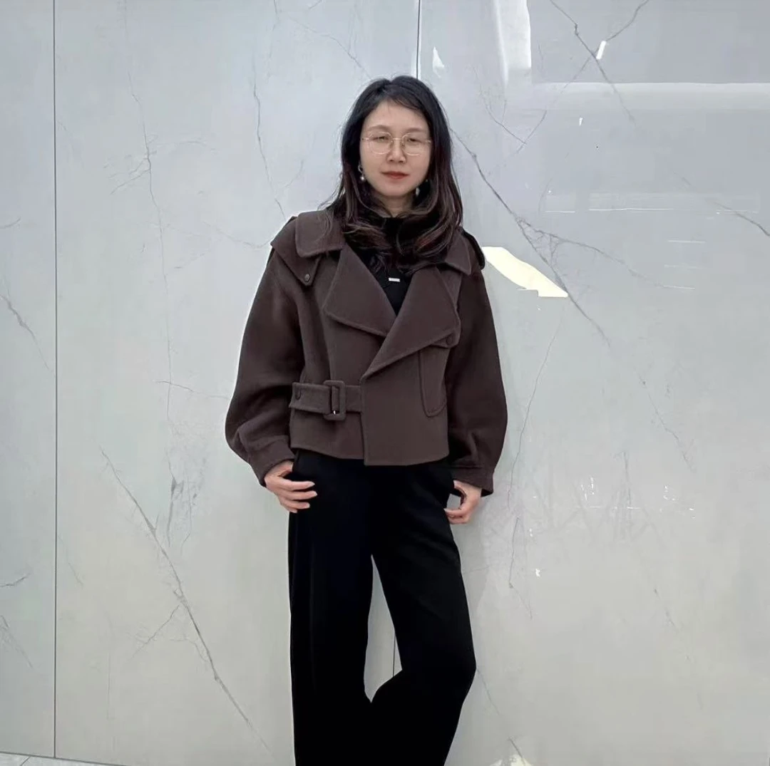 小个子大衣专定版设计师小众2025年新款双面羊毛短款休闲外套