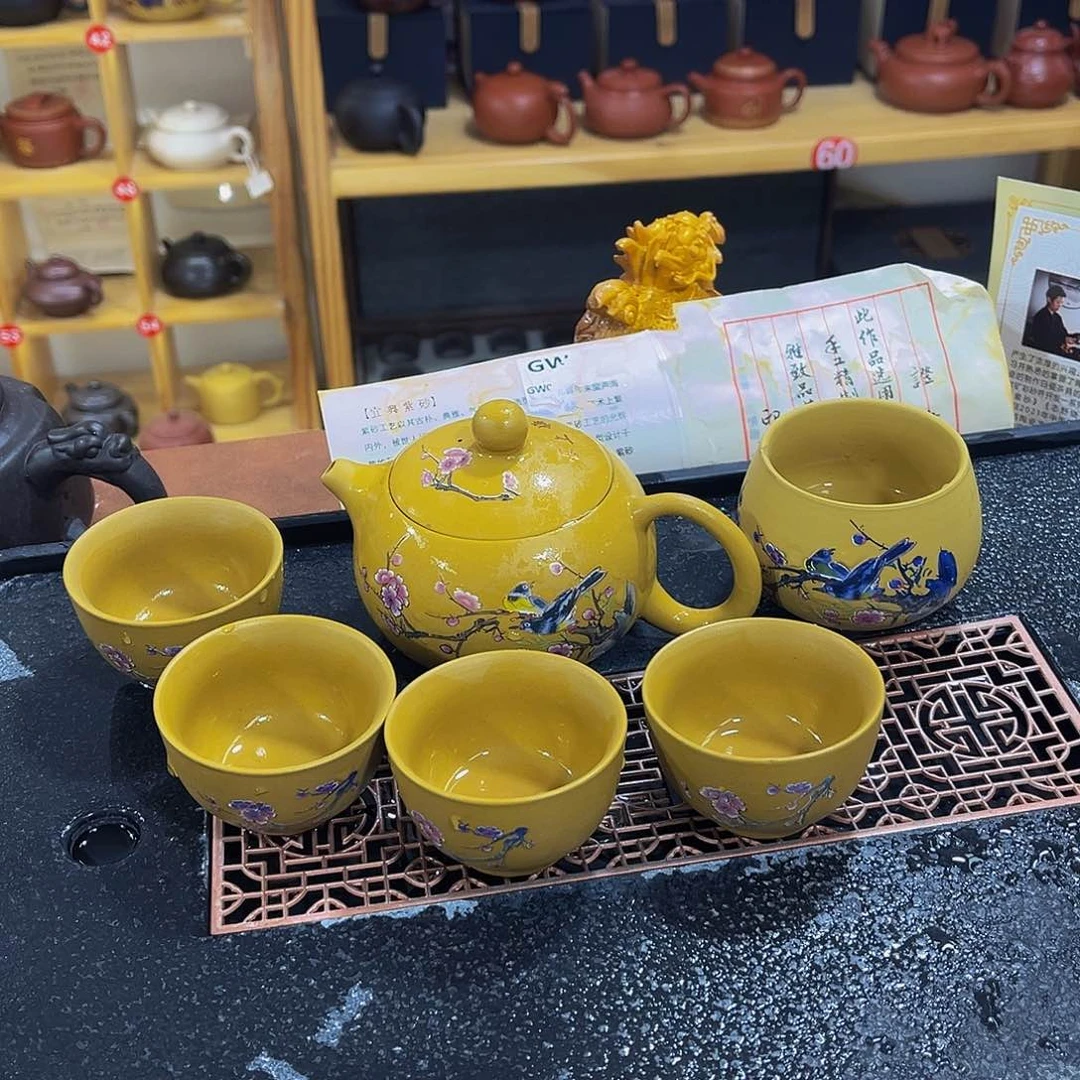 紫砂茶案紫砂壶一壶5杯