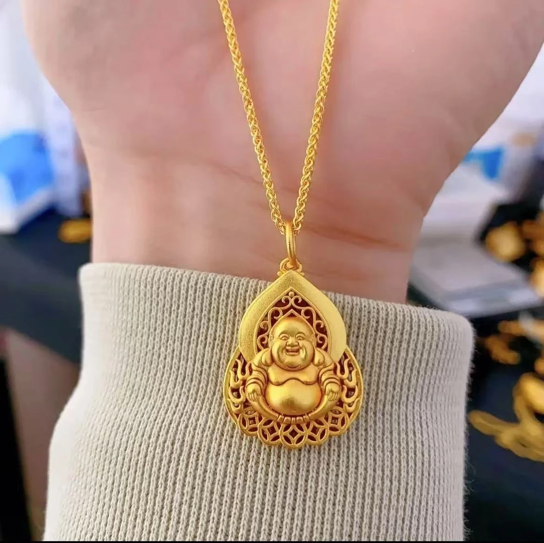 【倩倩甄选】足金黄金佛工吊坠