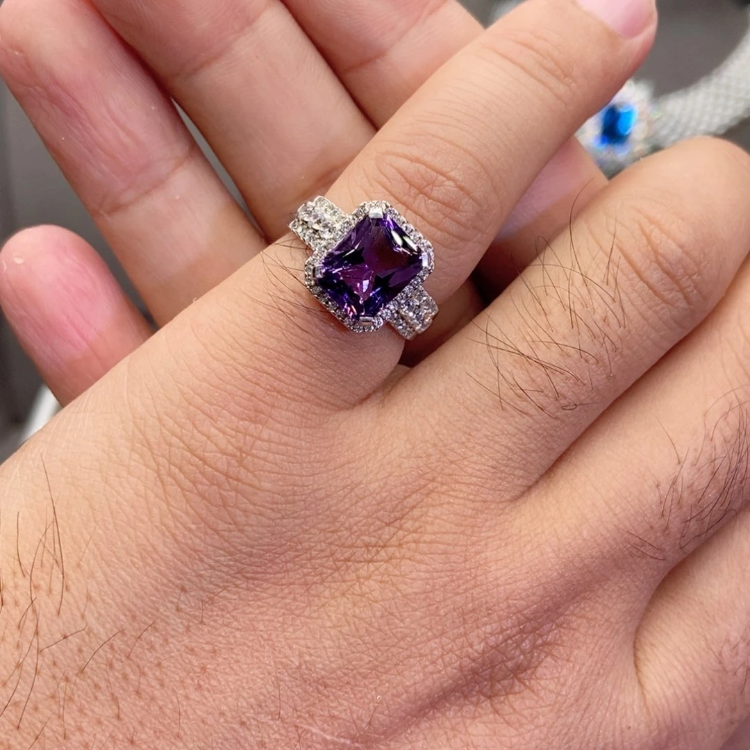 水晶戒指银S925镶嵌钟*李