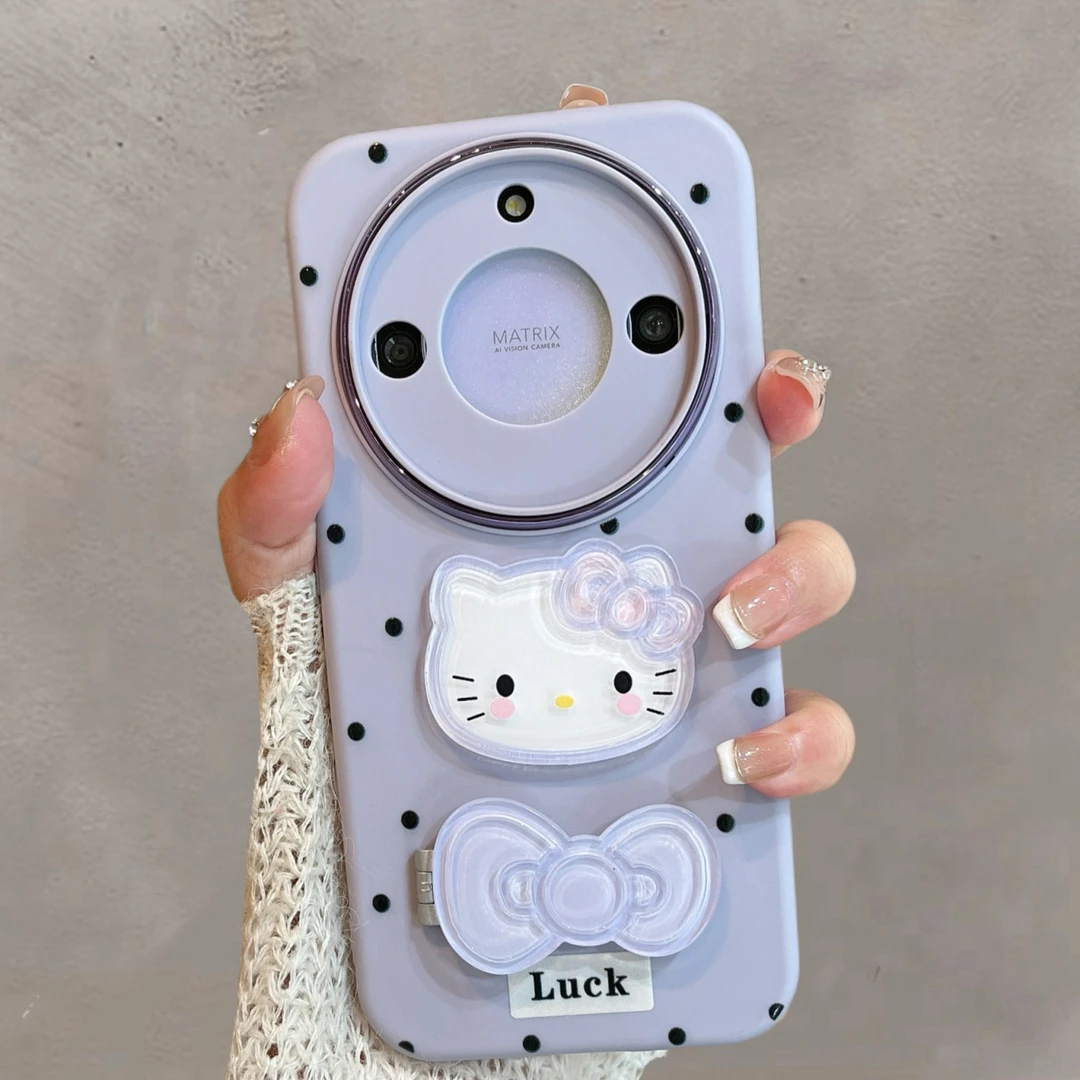 适用于华为荣耀x40手机壳rmo-an00新款可爱少女心带支架紫色软壳