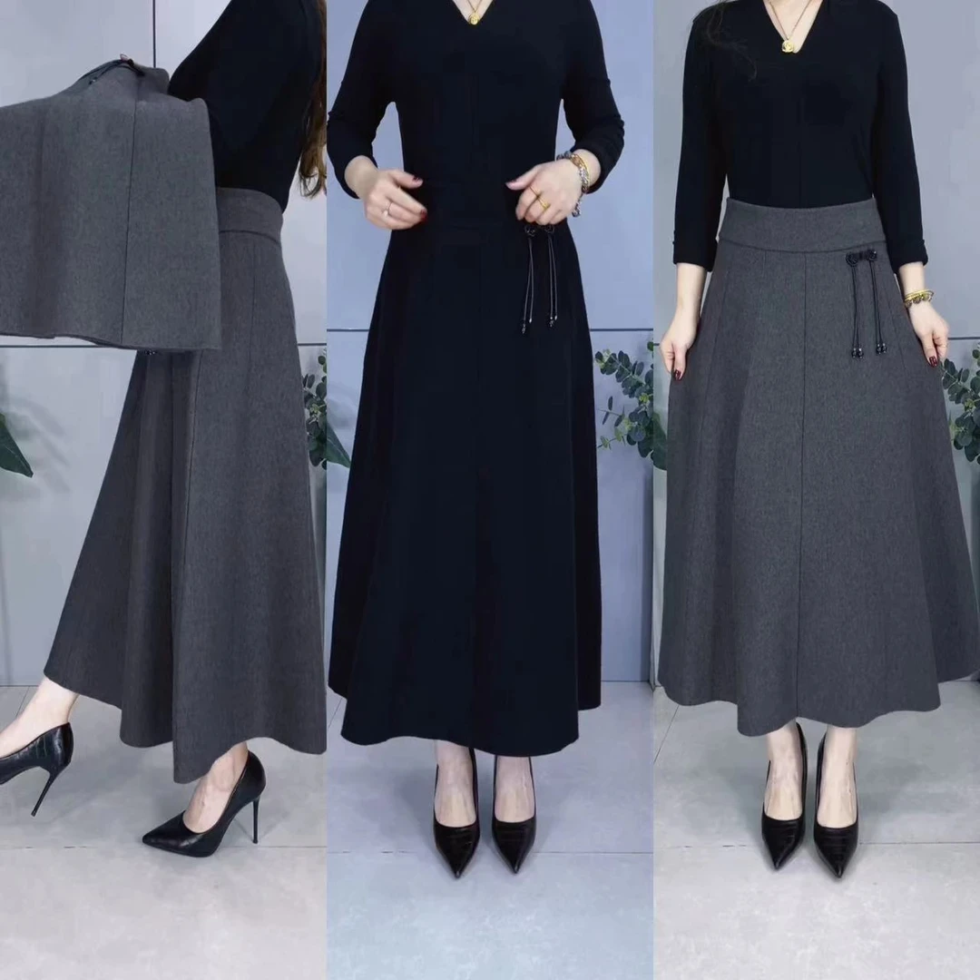 （1）2025年新尚百搭修身显瘦显腿长高弹力羊绒针织半身裙（2327款）