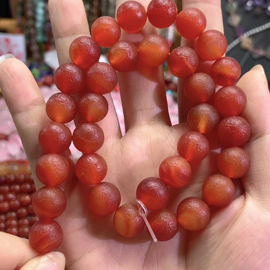 未镶嵌玛瑙/玉髓珠宝半成品橘皮一条卡12mm