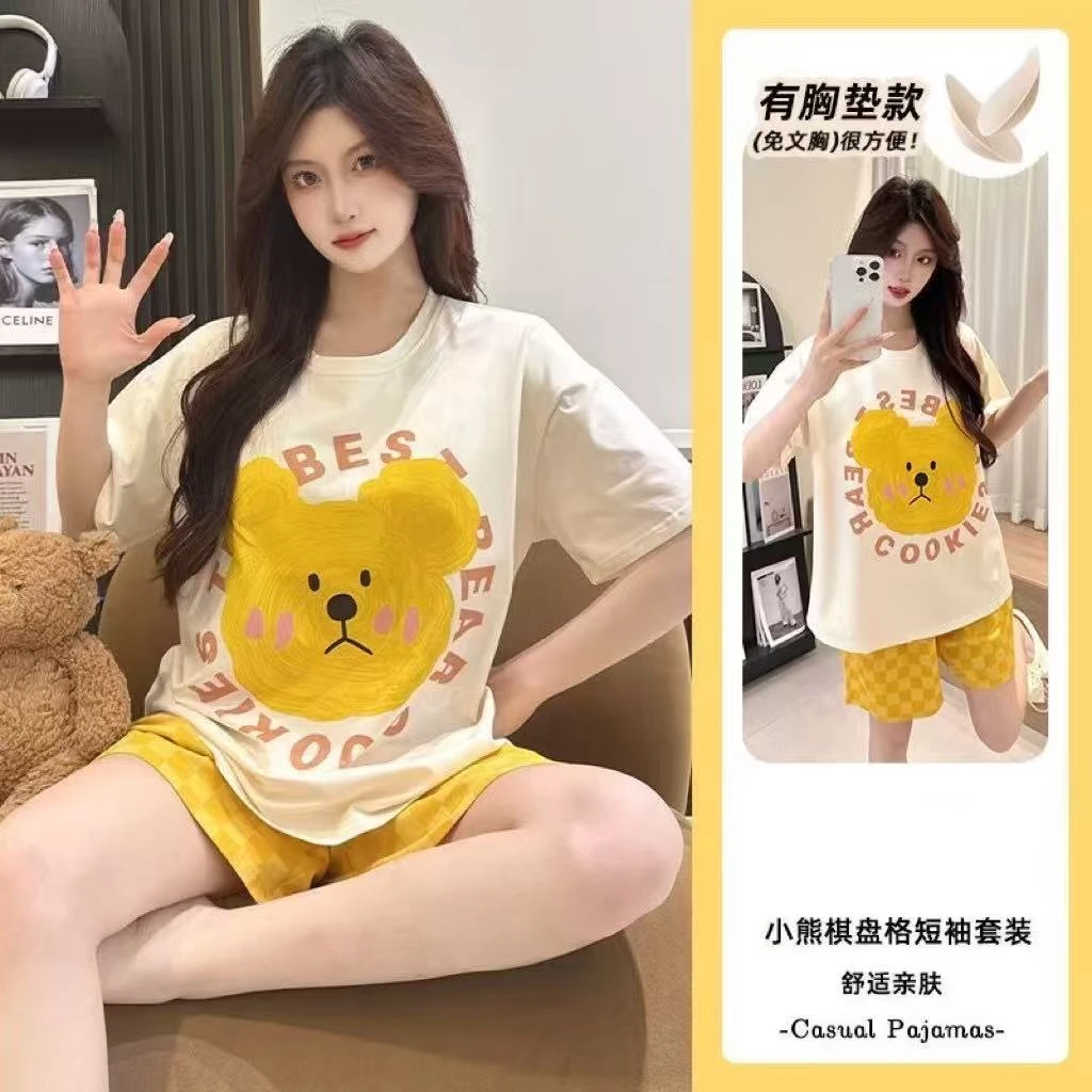 云朵棉带胸垫睡衣 家居服