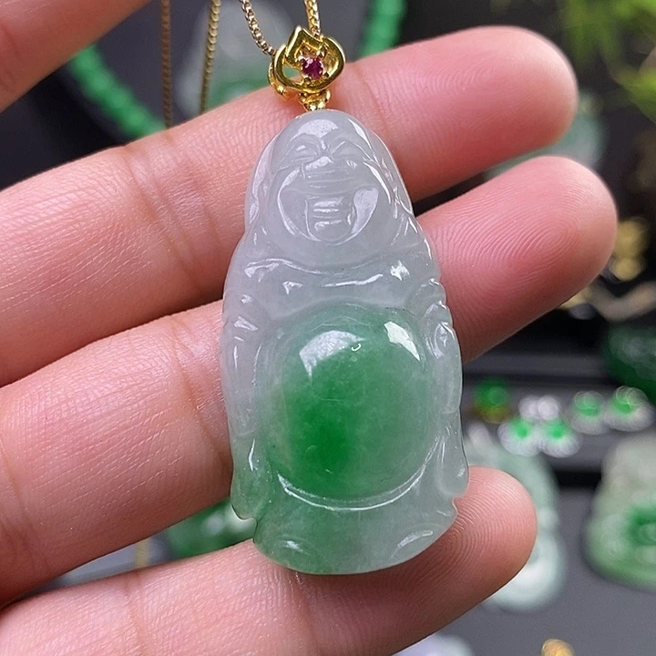 翡翠未镶嵌吊坠(赠链)