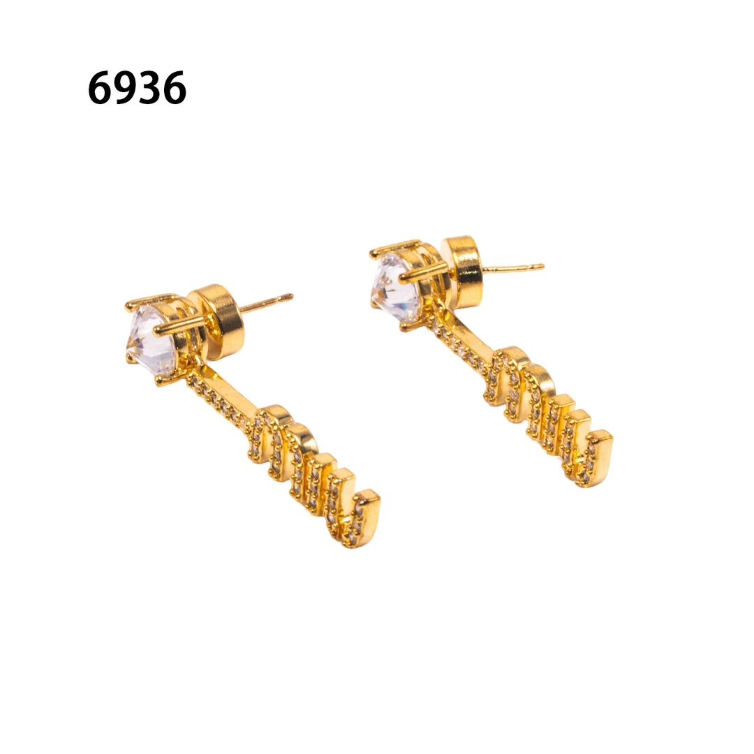 铜合金耳饰 时尚气质轻奢耳环新款小众设计高级感耳饰～6936