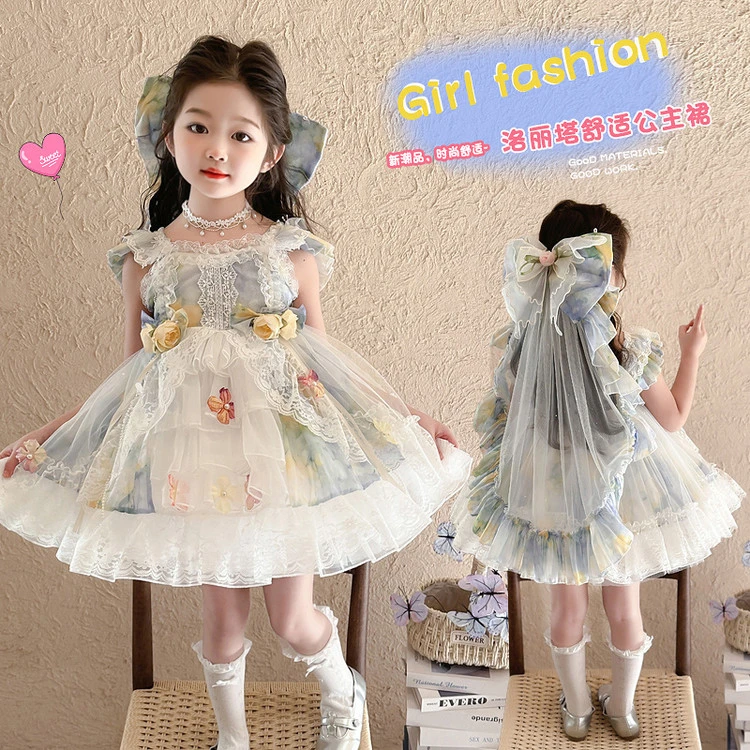 女童洛丽塔儿童吊带裙2025新款女宝宝生日礼服裙子时尚潮流