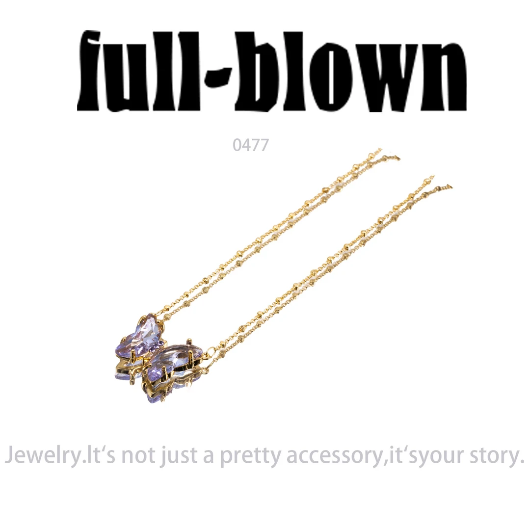 铜合金项链 FB蝴蝶时尚百搭轻奢设计师项链~0477