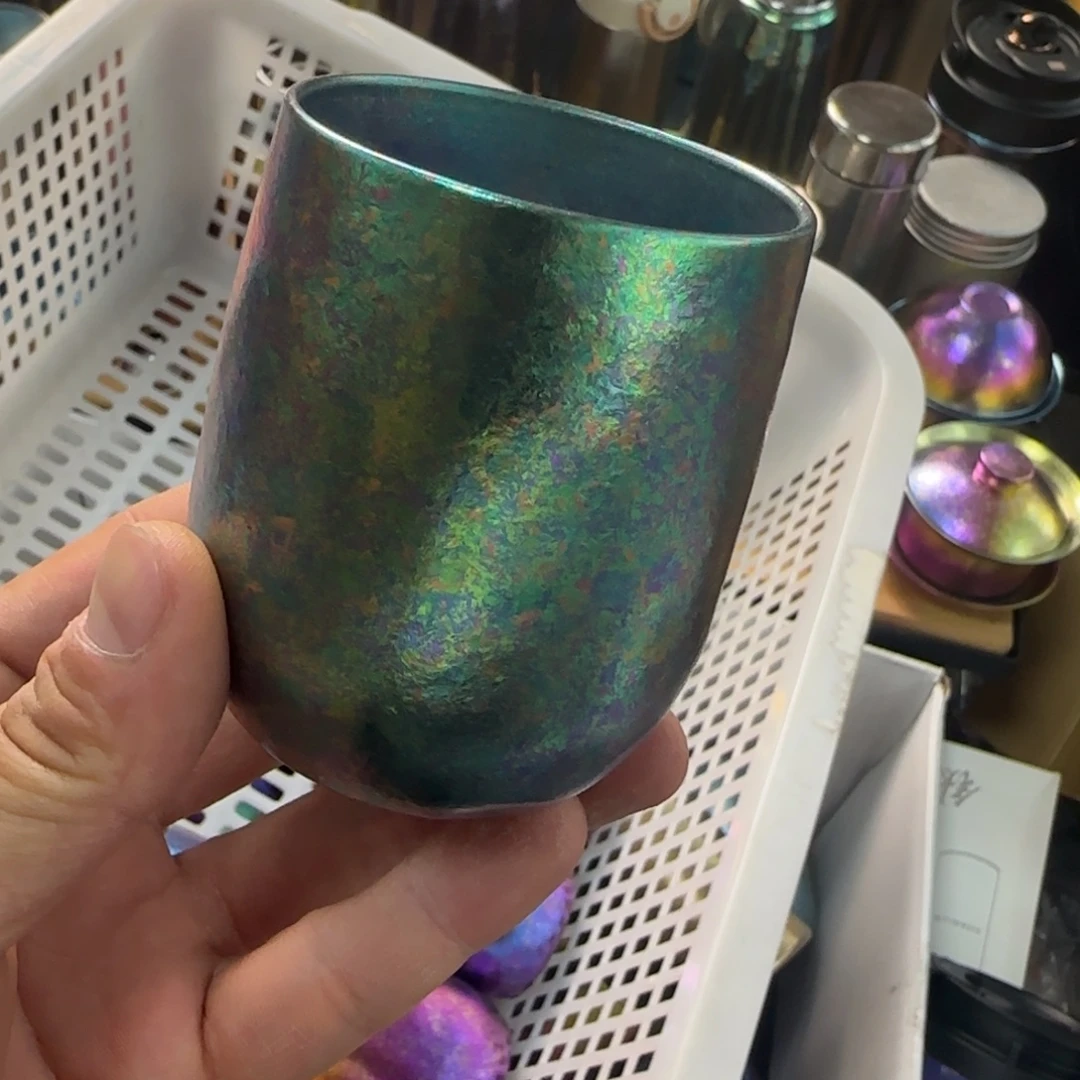 金属一个绿色小口杯微瑕