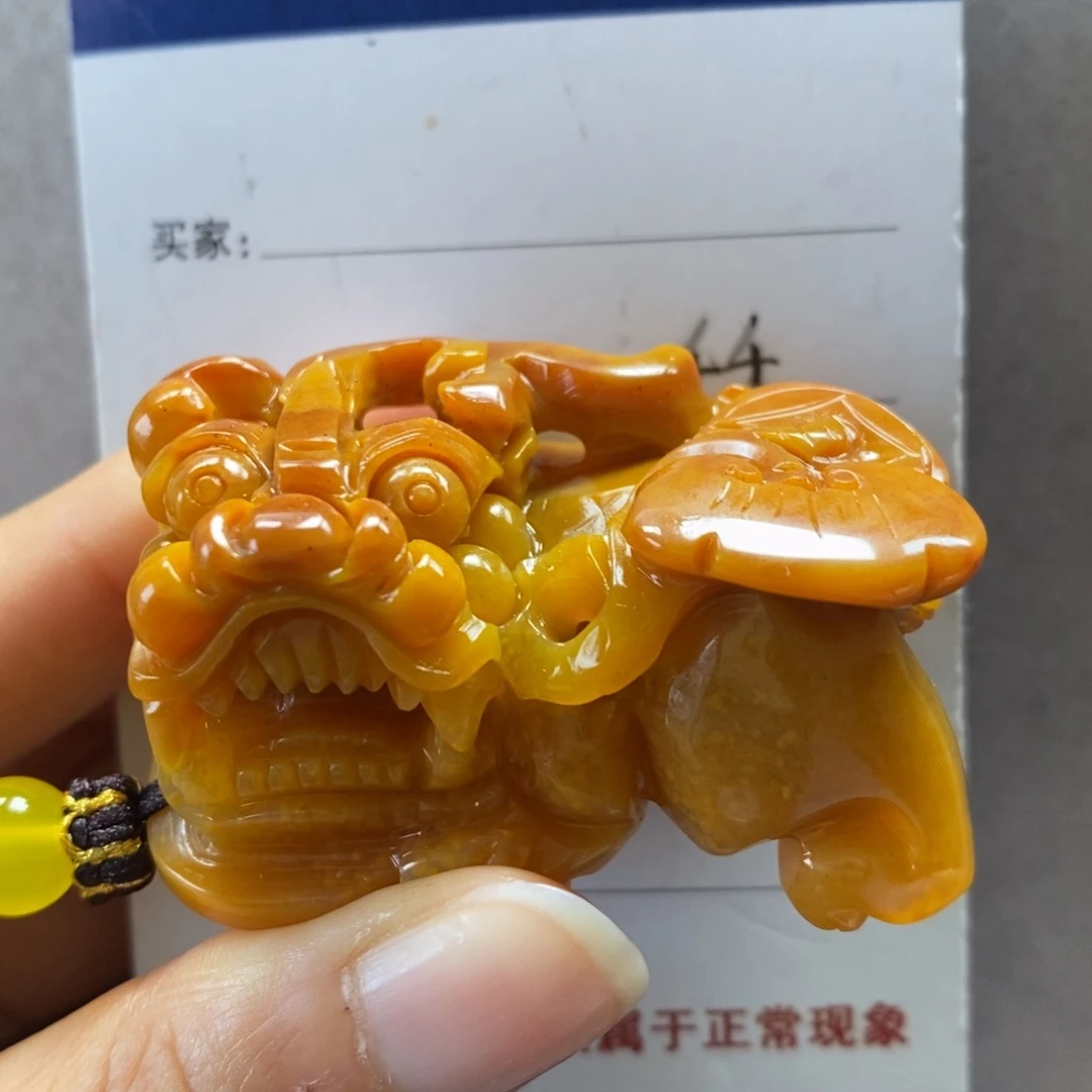 石英质玉（黄龙玉）未镶嵌颈饰