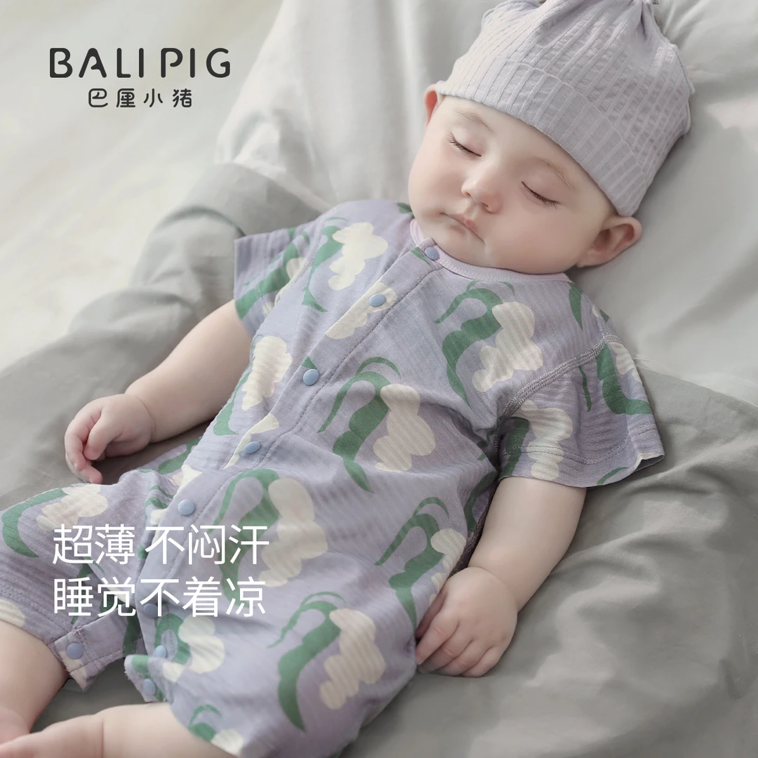 宝宝连体衣2025新款夏季短袖新生儿哈衣薄款初生儿爬爬服婴儿衣服