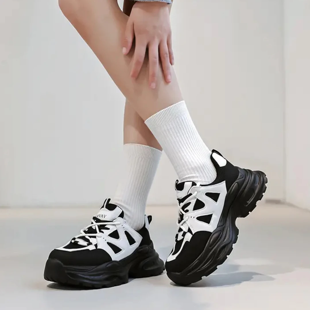 【刘营专属】轻便舒适时尚百搭厚底增高熊猫老爹鞋60700