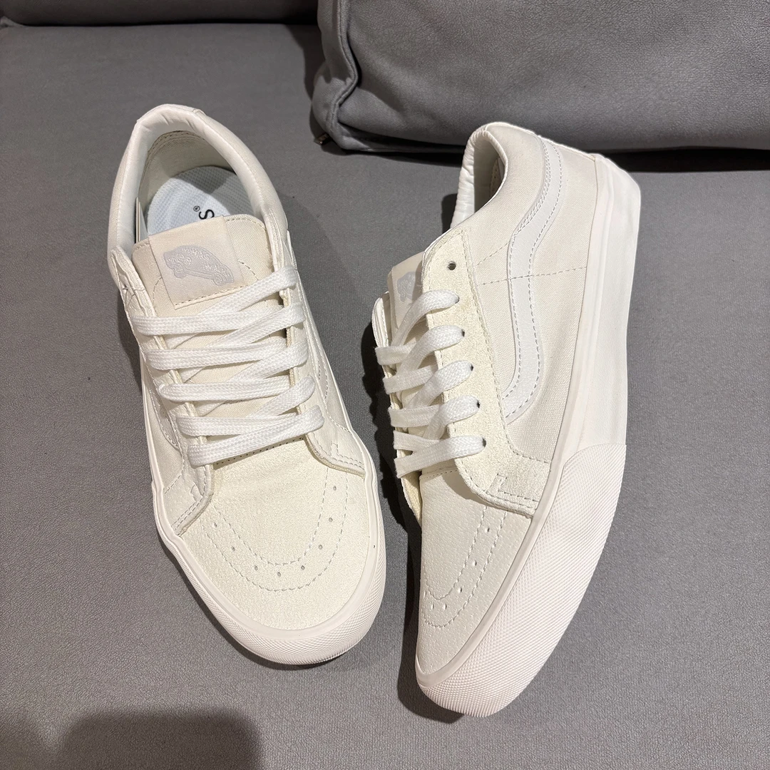 秋季新款米白色低帮帆布鞋男女情侣复古百搭鞋子男款爆款2025新款