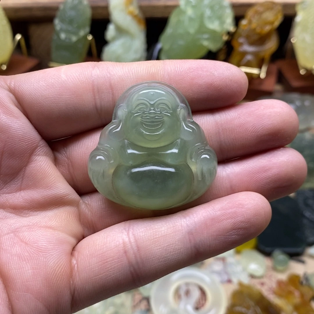 未镶嵌岫玉佛公吊坠