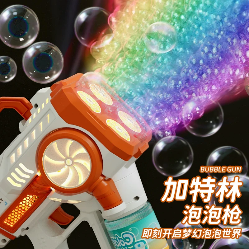 2025新款网红泡泡机多孔儿童手持加特林婚礼电动泡泡枪全自动户外