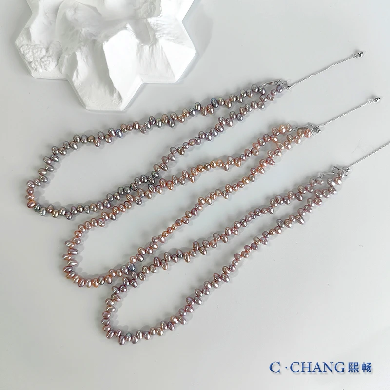 淡水珍珠项链4-5mmS925银【多样性发货一件】设计高级款【畅太定制】
