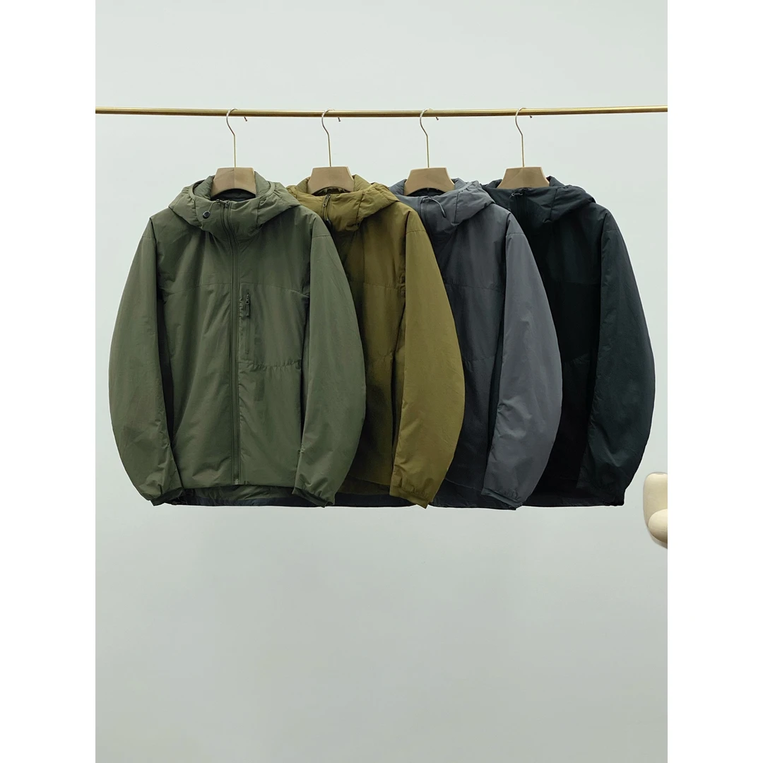 秋冬新款户外休闲时尚百搭轻量棉服男士连帽潮流保暖简约2506