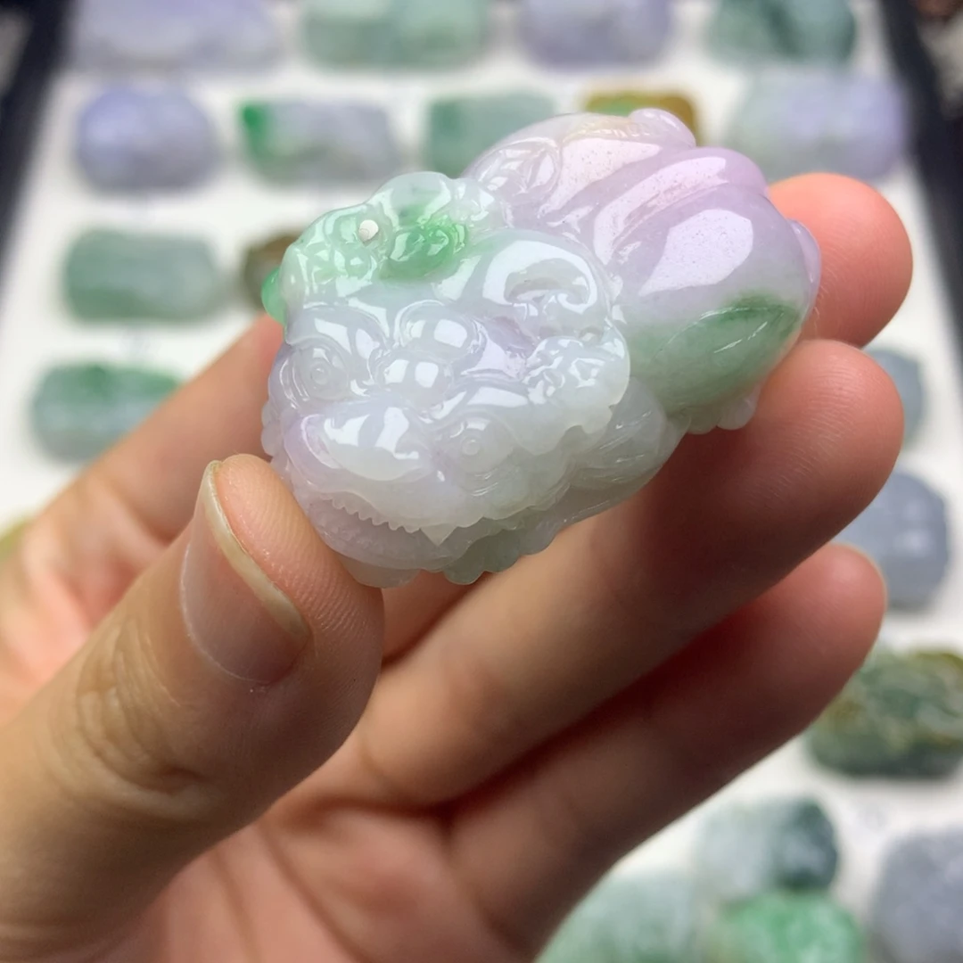 翡翠未镶嵌吊坠(不含链)天然缅甸翡翠貔貅吊坠