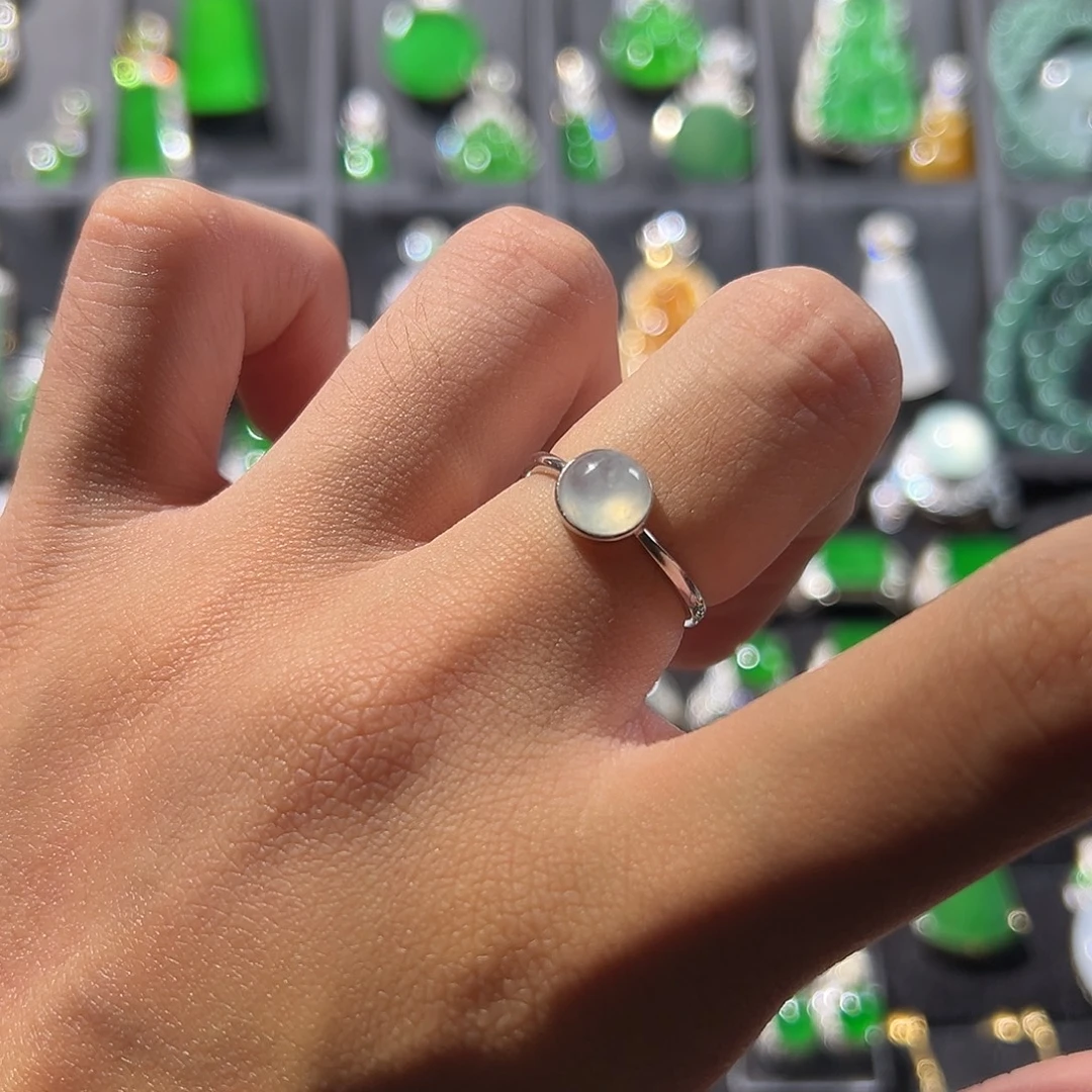 翡翠银S925镶嵌戒指