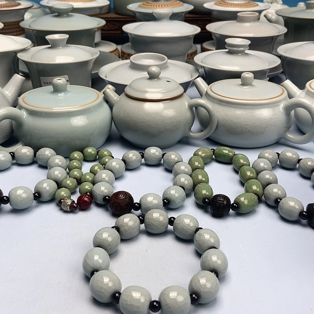 真***爱杯汝瓷手串原矿原釉原产地
