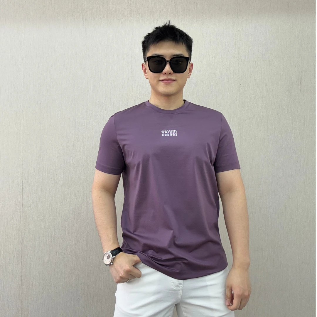 GDTN-春夏季新款男士潮流轻奢亲肤舒适百搭烫钻圆领短袖Z-25222