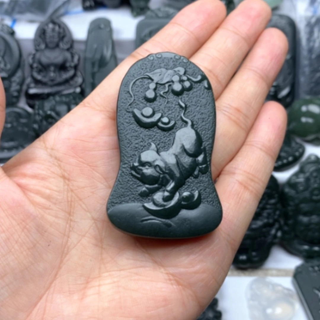 【闪购商品】颈饰未镶嵌和田玉双面雕刻