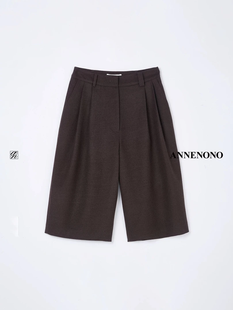 ANNENONO 设计师品牌 25秋冬新品 捏褶阔腿中裤