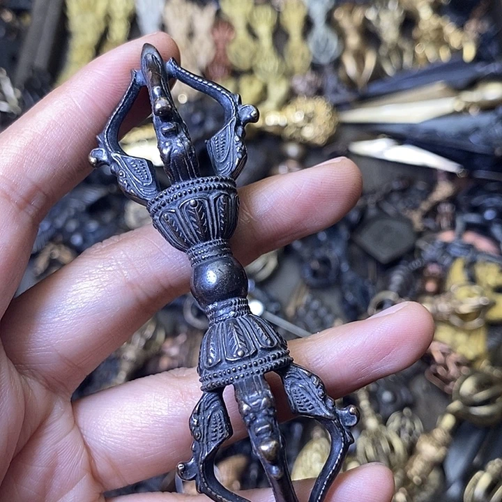 青铜手把件五股杵