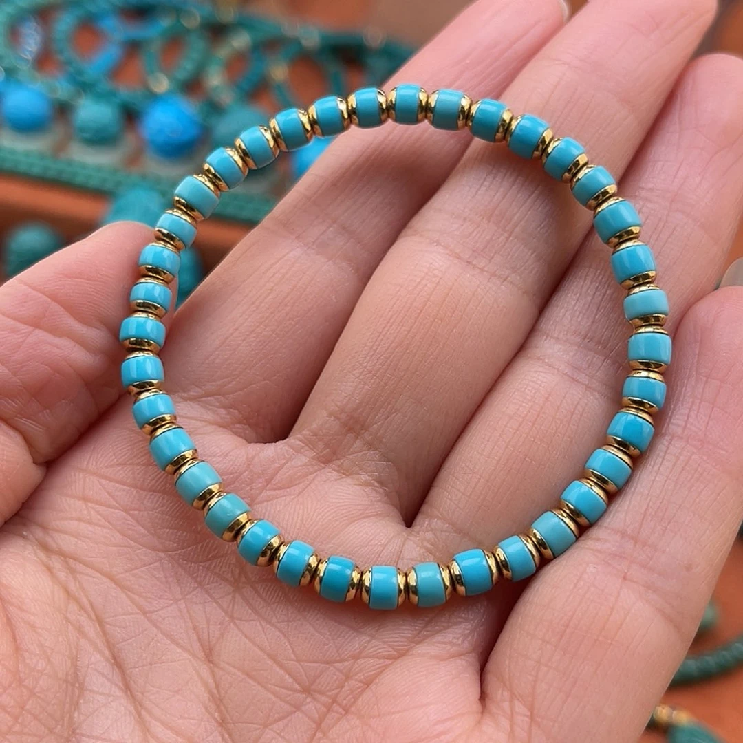 绿松石18K金镶嵌珠宝奇石