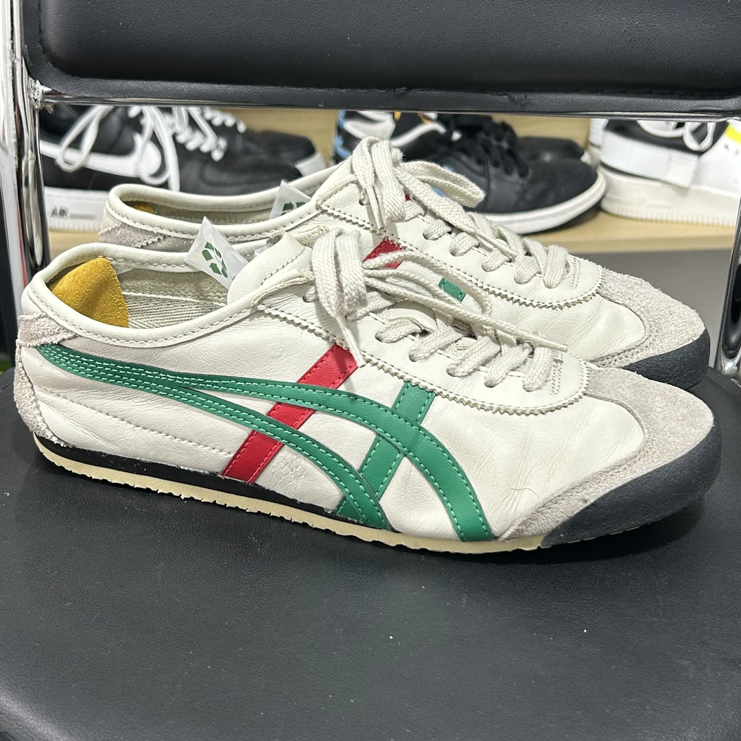 40.5码Onitsuka Tiger Mexico 66 德训鞋 白绿红 二手正品