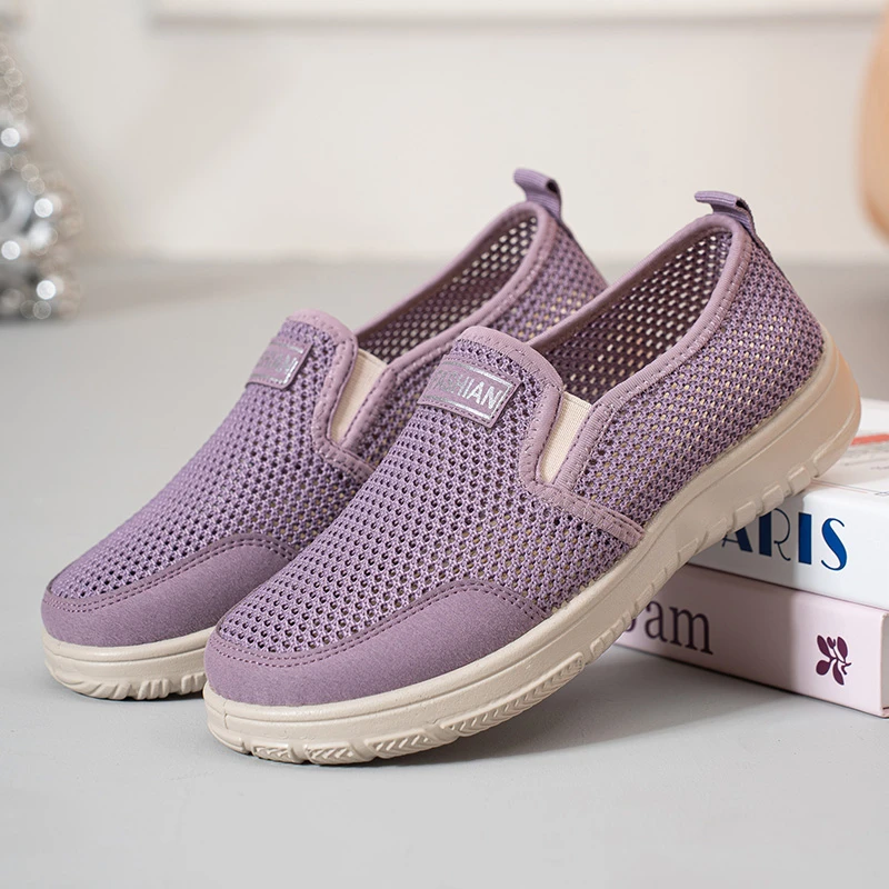 望君舒新款老北京布鞋女软底舒适网面镂空透气防滑中老年妈妈鞋